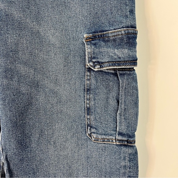 Express 8S low Rise Washed Baggy Straight 0784 Cargo Relax Straight Jeans short - Picture 5 of 13